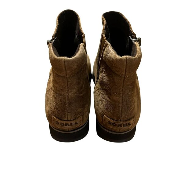 Sorel Womens Brown Waterproof Leather Ankle Boots With Side Zippers - Size 10 - Picture 8 of 12